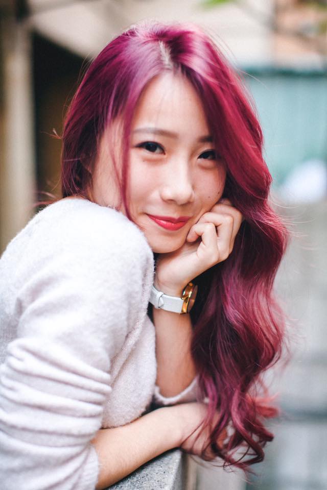 樱花红发色